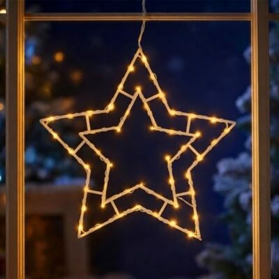 Spetebo LED Fenster Silhouette XXL 42 cm Stern Fensterbild warm weiß beleuchtet mit Saugnapf Weihnachten Deko Beleuchtung für Innen Batterie betrieben mit Dual Timer Spetebo LED Fenster Silhouette XXL 42 cm Stern Fensterbild warm weiß beleuchtet mit Saugnapf Weihnachten Deko Beleuchtung für Innen Batterie betrieben mit Dual Timer