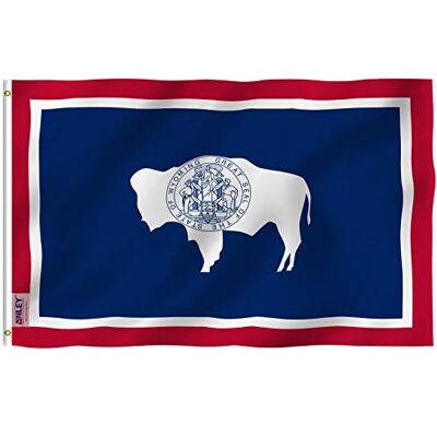 Anley Fly Breeze 3x5 Fuß Wyoming State Flagge Lebendige Farbe und UV-beständig Canvas Header und doppelt genäht Wyoming WY Flags Polyester mit Messingösen 3 X 5 Ft Anley Fly Breeze 3x5 Fuß Wyoming State Flagge Lebendige Farbe und UV-beständig Canvas Header und doppelt genäht Wyoming WY Flags Polyester mit Messingösen 3 X 5 Ft