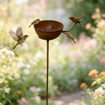 Generic Vogeltränke stehend, rostige Gartendeko Vintage, Metall Vogelbad für Garten Generic Vogeltränke stehend, rostige Gartendeko Vintage, Metall Vogelbad für Garten