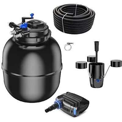AquaOne Teichfilter Set mit Teichpumpe I Filteranlage CPF-75000 für einen Teich bis 100.000 Liter I Komplettset mit UV Lampe Eco Pumpe 100 Watt Skimmer Teichschlauch Nr.62 AquaOne Teichfilter Set mit Teichpumpe I Filteranlage CPF-75000 für einen Teich bis 100.000 Liter I Komplettset mit UV Lampe Eco Pumpe 100 Watt Skimmer Teichschlauch Nr.62
