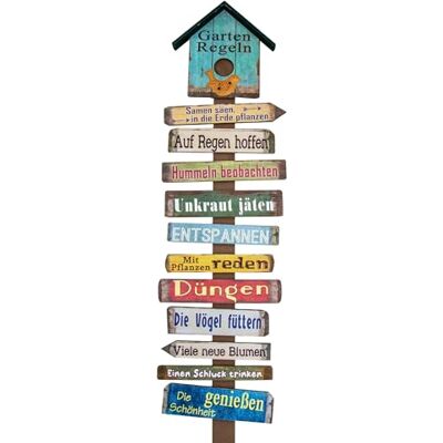 Spetebo Holzschild Gartenregeln mit 11 Schildern 99 cm Holz Gartenstecker Garten Deko Schild Gartenstab Wand Deko Spetebo Holzschild Gartenregeln mit 11 Schildern 99 cm Holz Gartenstecker Garten Deko Schild Gartenstab Wand Deko