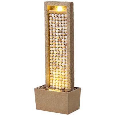 Teamson Home Garten Outdoor Brunnen Hoher Wasserfall mit warmen LED-Lichtern, Coastal Seashell Design, Robustes Polyresin, braunes Finish Teamson Home Garten Outdoor Brunnen Hoher Wasserfall mit warmen LED-Lichtern, Coastal Seashell Design, Robustes Polyresin, braunes Finish