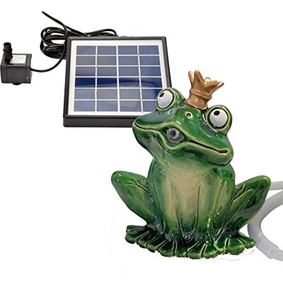 Storm Wasserspeier Frosch 16cm mit Solarpumpe aus Keramik für Miniteich für Balkon und Terrasse Storm Wasserspeier Frosch 16cm mit Solarpumpe aus Keramik für Miniteich für Balkon und Terrasse
