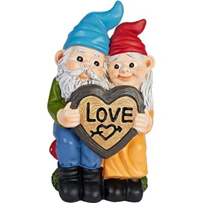 BRUBAKER Gartenzwerge Liebespaar Verliebtes Zwergen Paar auf Fliegenpilze mit Love Herz Gartenfigur Lustig Dekoration Wetterfest für Garten Campingplatz Gartendeko für außen 24 cm BRUBAKER Gartenzwerge Liebespaar Verliebtes Zwergen Paar auf Fliegenpilze mit Love Herz Gartenfigur Lustig Dekoration Wetterfest für Garten Campingplatz Gartendeko für außen 24 cm
