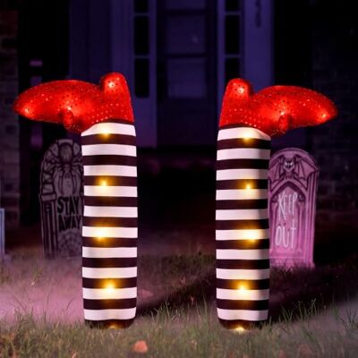 JOYIN 2 Stück 21'' Halloween-Dekorationen für den Außenbereich Hexenbeine Gartenstecker leuchtende Hexenbeine Halloween Friedhofs Rasen Garten Requisiten und Terrassendekorationen (Weiß Schwarz) JOYIN 2 Stück 21'' Halloween-Dekorationen für den Außenbereich Hexenbeine Gartenstecker leuchtende Hexenbeine Halloween Friedhofs Rasen Garten Requisiten und Terrassendekorationen (Weiß Schwarz)