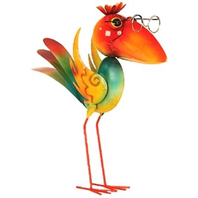 Geschenkestadl Große Metall Figur exotischer bunter Vogel 43cm Garten Dekoration Vogelscheuche schlauer Vogel Geschenkestadl Große Metall Figur exotischer bunter Vogel 43cm Garten Dekoration Vogelscheuche schlauer Vogel