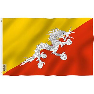 Anley Fly Breeze 3x5 Fuß Bhutan Flagge Lebendige Farbe und UV-beständig Canvas Header und Doppelnaht The Kingdom of Bhutan Flags Polyester with Brass Grommets 3 X 5 Ft Anley Fly Breeze 3x5 Fuß Bhutan Flagge Lebendige Farbe und UV-beständig Canvas Header und Doppelnaht The Kingdom of Bhutan Flags Polyester with Brass Grommets 3 X 5 Ft