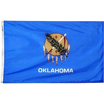 Annin Flagmakers Oklahoma State Yard Flagge, USA, hergestellt nach offiziellen Staats-Design-Spezifikationen, (Modell 144360) 91 x 152 cm Annin Flagmakers Oklahoma State Yard Flagge, USA, hergestellt nach offiziellen Staats-Design-Spezifikationen, (Modell 144360) 91 x 152 cm