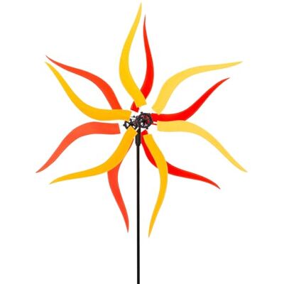 HQ Windspiel Windmill Sunbeam Windrad Gartendeko mit Standstab Farbenfroh dreht schon bei leichtem Wind wetterfest UV-beständig langlebig für Garten Terrasse & Balkon Rad-Ø59cm, H129xT22cm HQ Windspiel Windmill Sunbeam Windrad Gartendeko mit Standstab Farbenfroh dreht schon bei leichtem Wind wetterfest UV-beständig langlebig für Garten Terrasse & Balkon Rad-Ø59cm, H129xT22cm