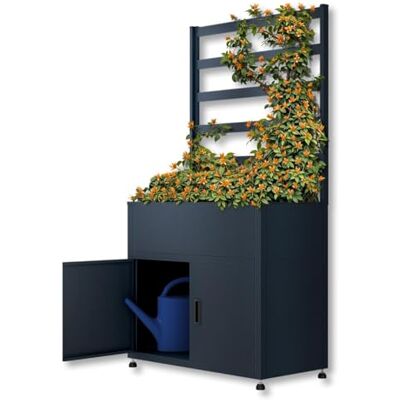 Metzler Hochbeet für Garten mit Stauraum & Pflanzgitter – Pulverbeschichteter Stahl in Anthrazit RAL7016 Witterungsbeständiges Kräuterbeet aus Metall, Pflanzkübel groß außen 50 x 100 x 190 cm Metzler Hochbeet für Garten mit Stauraum & Pflanzgitter – Pulverbeschichteter Stahl in Anthrazit RAL7016 Witterungsbeständiges Kräuterbeet aus Metall, Pflanzkübel groß außen 50 x 100 x 190 cm