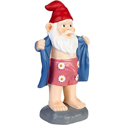 BRUBAKER Gartenzwerg mit Ständer Perverser Zwerg mit Bademantel und Blümchen Unterhose Gartenfigur Lustig Dekoration Wetterfest für Garten Campingplatz Gartendeko für außen 24 cm groß BRUBAKER Gartenzwerg mit Ständer Perverser Zwerg mit Bademantel und Blümchen Unterhose Gartenfigur Lustig Dekoration Wetterfest für Garten Campingplatz Gartendeko für außen 24 cm groß