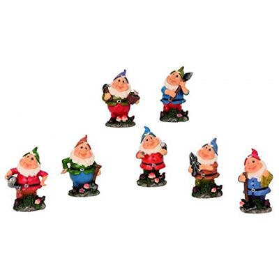 Unbekannt 7 Gartenzwerge Garten Figuren 9cm Zwerge Unbekannt 7 Gartenzwerge Garten Figuren 9cm Zwerge