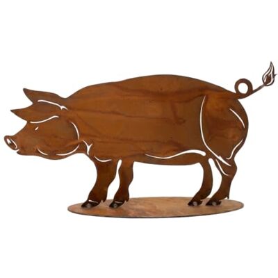 Rostikal Gartenfigur Schwein aus Edelrost Metall Deko für Garten & Hof Handgemachtes Rost Schwein aus Cortenstahl – fertig gerostet, wetterfest, kompakte 32 cm für drinnen und draußen Rostikal Gartenfigur Schwein aus Edelrost Metall Deko für Garten & Hof Handgemachtes Rost Schwein aus Cortenstahl – fertig gerostet, wetterfest, kompakte 32 cm für drinnen und draußen