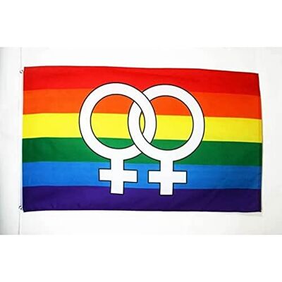 Az Flag Doppel Regenbogen LGBTQ Fahne - 150x90cm Az Flag Doppel Regenbogen LGBTQ Fahne - 150x90cm