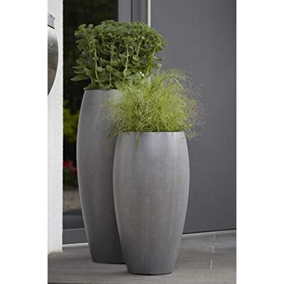 Klocke Dekorationsbedarf Tolle Pflanzvase für Terrasse & Garten Hochertiger Pflanzkübel – Fiberglas Mit Einsatz – Indoor & Outdoor – Wetterbeständig & Frostsicher – Vase / Kübel (Klein Höhe: 65cm, Grau) Klocke Dekorationsbedarf Tolle Pflanzvase für Terrasse & Garten Hochertiger Pflanzkübel – Fiberglas Mit Einsatz – Indoor & Outdoor – Wetterbeständig & Frostsicher – Vase / Kübel (Klein Höhe: 65cm, Grau)