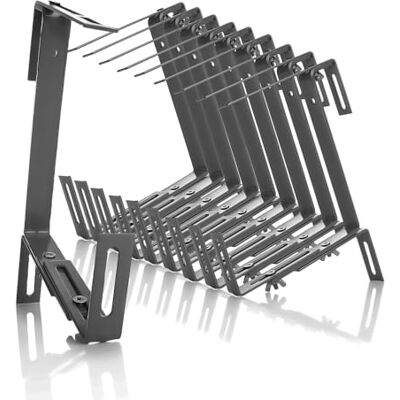 BigDean 10x Blumenkastenhalterung Metall Anthrazit für Balkon und Geländer Blumenkastenhalter einfache Befestigung für Pflanzkästen & Blumenkästen 3 Fach verstellbarer Kastenhalter Balkonkastenhalter BigDean 10x Blumenkastenhalterung Metall Anthrazit für Balkon und Geländer Blumenkastenhalter einfache Befestigung für Pflanzkästen & Blumenkästen 3 Fach verstellbarer Kastenhalter Balkonkastenhalter