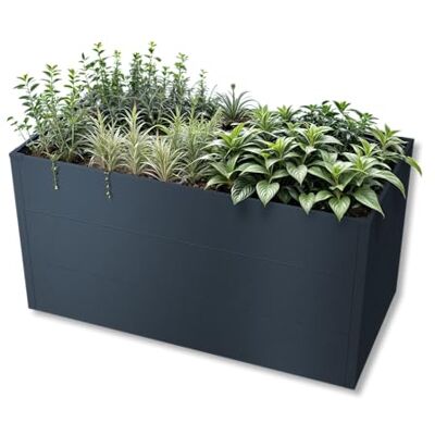 Metzler Hochbeet für den Garten – Stahl in Anthrazit Witterungsbeständiges Metall-Gartenbeet, Pflanzenbeet, Blumenhochbeet 150 x 75 x 77 cm Metzler Hochbeet für den Garten – Stahl in Anthrazit Witterungsbeständiges Metall-Gartenbeet, Pflanzenbeet, Blumenhochbeet 150 x 75 x 77 cm