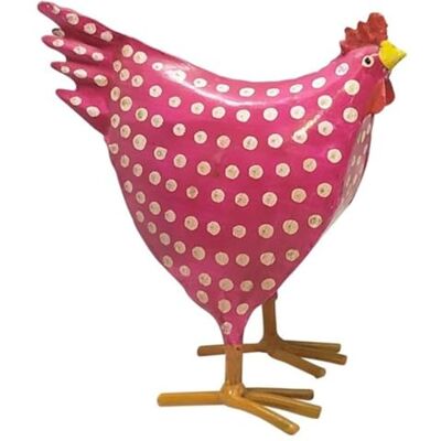 ETC dekoratives frühlingshaftes kleines Deko Huhn Metall bemalt mit Punkten rosa pink lila einzeln oder im 3-er Set (pink) ETC dekoratives frühlingshaftes kleines Deko Huhn Metall bemalt mit Punkten rosa pink lila einzeln oder im 3-er Set (pink)