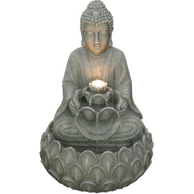 Dehner Gartenbrunnen Yoga, Outdoor-Brunnen, mit LED-Beleuchtung, solarfähig, ca.36,5x55x36,5 cm, Polyresin, grau Dehner Gartenbrunnen Yoga, Outdoor-Brunnen, mit LED-Beleuchtung, solarfähig, ca.36,5x55x36,5 cm, Polyresin, grau