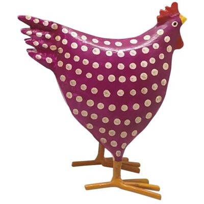 ETC dekoratives frühlingshaftes kleines Deko Huhn Metall bemalt mit Punkten rosa pink lila einzeln oder im 3-er Set (Lila) ETC dekoratives frühlingshaftes kleines Deko Huhn Metall bemalt mit Punkten rosa pink lila einzeln oder im 3-er Set (Lila)