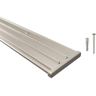iso-design Gardinenschienen 4 läufig aus Aluminium in alu Silber vorgebohrt, 450 cm (3 x 150 cm) iso-design Gardinenschienen 4 läufig aus Aluminium in alu Silber vorgebohrt, 450 cm (3 x 150 cm)