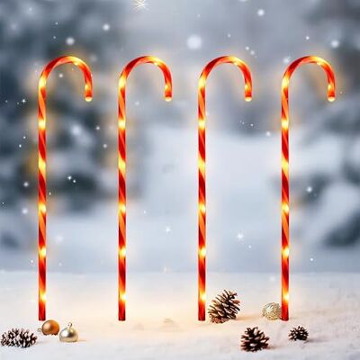 Spetebo XL LED Zuckerstangen für Außen mit Timer 74 cm 4er Set Gartendeko Weihnachts Stecker Batterie betrieben Winter Deko Beleuchtung für Garten Balkon Terrasse Spetebo XL LED Zuckerstangen für Außen mit Timer 74 cm 4er Set Gartendeko Weihnachts Stecker Batterie betrieben Winter Deko Beleuchtung für Garten Balkon Terrasse