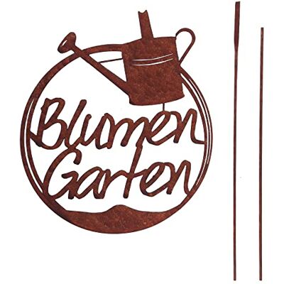 UNUS Garden Gartenschild mit Blumen, Design Gartendeko Rostoptik Gartenstecker aus Edelrost, Rost Deko für Garten UNUS Garden Gartenschild mit Blumen, Design Gartendeko Rostoptik Gartenstecker aus Edelrost, Rost Deko für Garten