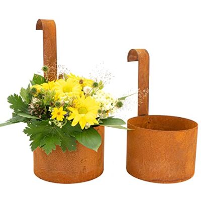 Rostikal Blumentopf hängend im 2er Set Gartendeko Rost Balkon Deko Outdoor Deko Hängetopf Rostikal Blumentopf hängend im 2er Set Gartendeko Rost Balkon Deko Outdoor Deko Hängetopf