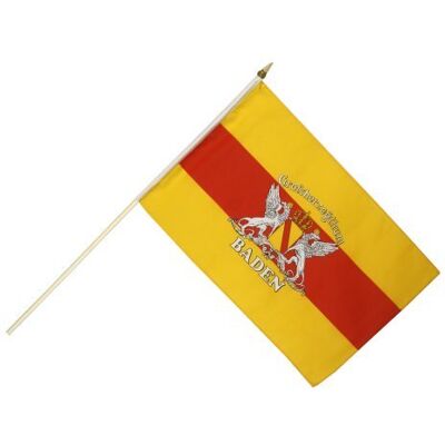Digni Flaggenfritze Stockflagge Deutschland Baden mit Wappen 30 x 45 cm Digni Flaggenfritze Stockflagge Deutschland Baden mit Wappen 30 x 45 cm