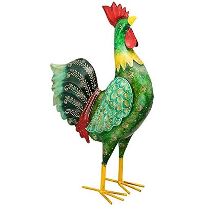 ETC dekoratives großes frühlingshaftes buntes Deko-Huhn Garten-Huhn Garten-Deko Metall bemalt ETC dekoratives großes frühlingshaftes buntes Deko-Huhn Garten-Huhn Garten-Deko Metall bemalt