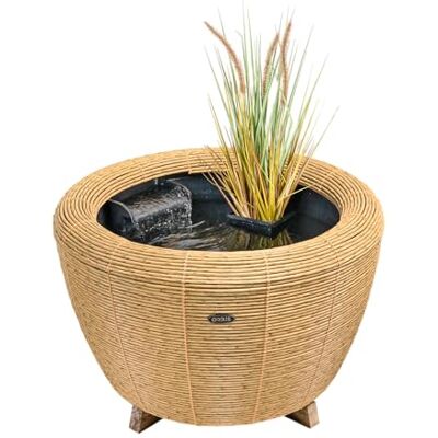 velda Orbis Mini-Teich mit Wasserfall und Pumpe, Dekoratives Wasserspiel für Innen und Außen, Naturdesign velda Orbis Mini-Teich mit Wasserfall und Pumpe, Dekoratives Wasserspiel für Innen und Außen, Naturdesign