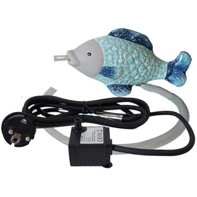 Storm Wasserspeier Fisch aus Keramik mit Pumpe 230V für Miniteiche Balkondeko Wetterfest Gartendeko -Teichzubehör Wasserspeier Teich Fisch Storm Wasserspeier Fisch aus Keramik mit Pumpe 230V für Miniteiche Balkondeko Wetterfest Gartendeko -Teichzubehör Wasserspeier Teich Fisch
