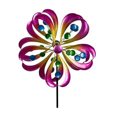 formano Windrad Garten Metall bunt 128 cm kugelgelagertes Windspiel mit Doppelrad, Stabiler 3-teiliger Erdspieß, wetterfeste Gartendeko mit starkem Farbeffekt formano Windrad Garten Metall bunt 128 cm kugelgelagertes Windspiel mit Doppelrad, Stabiler 3-teiliger Erdspieß, wetterfeste Gartendeko mit starkem Farbeffekt