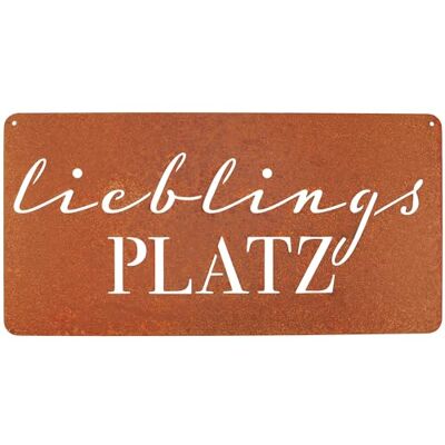 EXTRAVAGANT Schild Lieblingsplatz, Cortenstahl Deko Garten, Gartenschilder mit echter Edelrostpatina, witterungsbeständig für Hauseingang, Terrasse und Beet, als Geschenkidee zum Geburtstag EXTRAVAGANT Schild Lieblingsplatz, Cortenstahl Deko Garten, Gartenschilder mit echter Edelrostpatina, witterungsbeständig für Hauseingang, Terrasse und Beet, als Geschenkidee zum Geburtstag