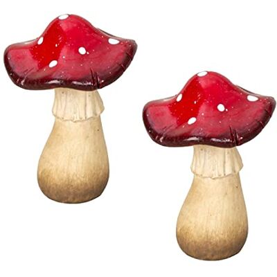 Geschenkestadl 2 Stück Fliegenpilz Figuren H 20 cm Pilz Dekofigur Garten Herbst Deko Geschenkestadl 2 Stück Fliegenpilz Figuren H 20 cm Pilz Dekofigur Garten Herbst Deko