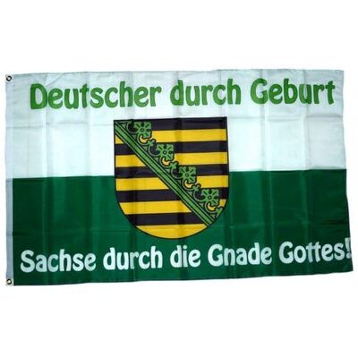 FahnenMax Fahne/Flagge Sachse durch die Gnade Gottes Wappen 90 x 150 cm FahnenMax Fahne/Flagge Sachse durch die Gnade Gottes Wappen 90 x 150 cm