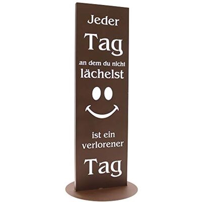 Bentatec Gartenschild Edelrost Dekosäule Lächle jeden Tag 100cm x 30cm Gartenschild Gartendekoration Dekoratives Element Bentatec Gartenschild Edelrost Dekosäule Lächle jeden Tag 100cm x 30cm Gartenschild Gartendekoration Dekoratives Element
