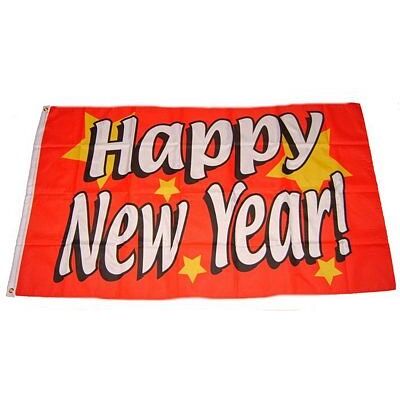 FahnenMax Flagge Fahne Happy New Year 90 x 150 cm FLAGGENMAE® FahnenMax Flagge Fahne Happy New Year 90 x 150 cm FLAGGENMAE®