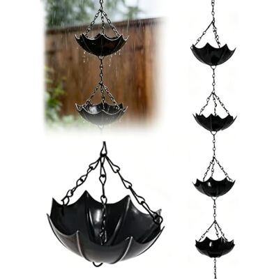 Generic Regenwasserkette Verkupfert,Regenkette,94cm Hängende Regenkette Ablaufkette mit 7 Bechern für AußEnbereich Haus Garten Dekoration Effiziente Wasserumleitung Generic Regenwasserkette Verkupfert,Regenkette,94cm Hängende Regenkette Ablaufkette mit 7 Bechern für AußEnbereich Haus Garten Dekoration Effiziente Wasserumleitung