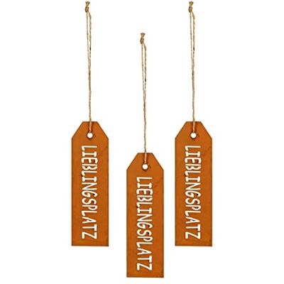 Storm Schild Lieblingsplatz 3er Set in Rostoptik zum Hängen mit Juteband Sprücheschild 16,5cm Storm Schild Lieblingsplatz 3er Set in Rostoptik zum Hängen mit Juteband Sprücheschild 16,5cm