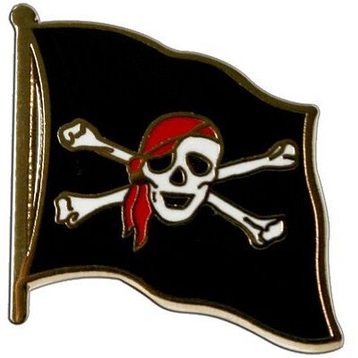 Digni Flaggenfritze Flaggen-Pin/Anstecker Pirat mit Kopftuch vergoldet Digni Flaggenfritze Flaggen-Pin/Anstecker Pirat mit Kopftuch vergoldet