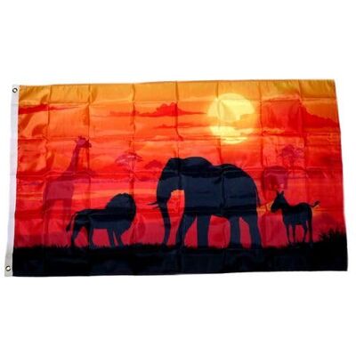 FahnenMax Fahne/Flagge Afrika Tiere Silhouette 90 x 150 cm FahnenMax Fahne/Flagge Afrika Tiere Silhouette 90 x 150 cm