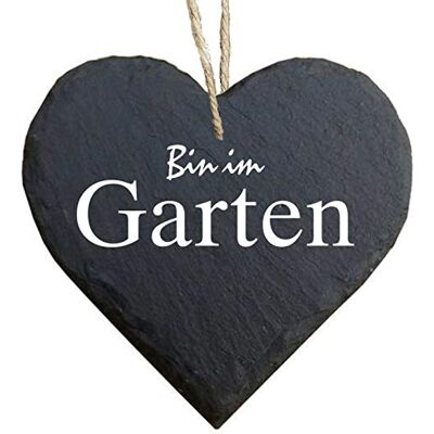 Homeyourself Herz Schieferherz Schiefer Schieferschild 10 x 10 cm Bin im Garten schwarz Dekoschild Wandschild Schild Stein Garten Homeyourself Herz Schieferherz Schiefer Schieferschild 10 x 10 cm Bin im Garten schwarz Dekoschild Wandschild Schild Stein Garten