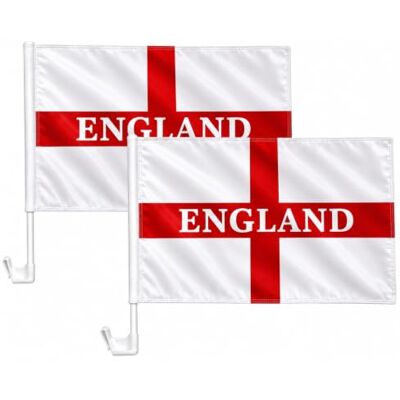 trends4cents 2 x Autoflagge 30 x 40 cm mit Fensterhalterung, Fahne fürs Auto, Fanflagge (England mit Schriftzug) trends4cents 2 x Autoflagge 30 x 40 cm mit Fensterhalterung, Fahne fürs Auto, Fanflagge (England mit Schriftzug)