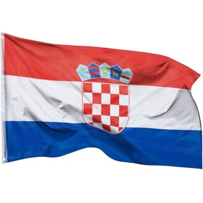 Aricona Kroatien Flagge 90x150cm wetterbeständige Fahne mit Messingösen, 100% Polyester, robuste Doppelnaht & in lebendigen Farben ideal für Flaggen-Liebhaber Aricona Kroatien Flagge 90x150cm wetterbeständige Fahne mit Messingösen, 100% Polyester, robuste Doppelnaht & in lebendigen Farben ideal für Flaggen-Liebhaber