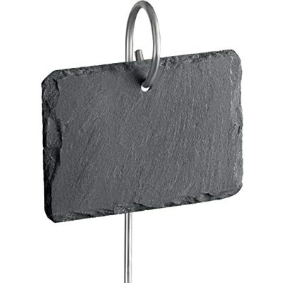 GardenMate Pflanzenetiketten aus Schiefer im natürlichen Stil, 10,2 x 7,9 cm, zum Aufhängen an einer Edelstahl-Metallstange (55,9 cm), 10 Stück GardenMate Pflanzenetiketten aus Schiefer im natürlichen Stil, 10,2 x 7,9 cm, zum Aufhängen an einer Edelstahl-Metallstange (55,9 cm), 10 Stück