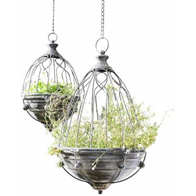 Loberon Voliere 2er Set Yserande, antikgrau Zwei Größen, Antikes Finish, Bepflanzbar, Praktische Kettenaufhängung, Dekoobjekt, Dekoration, Eisen Loberon Voliere 2er Set Yserande, antikgrau Zwei Größen, Antikes Finish, Bepflanzbar, Praktische Kettenaufhängung, Dekoobjekt, Dekoration, Eisen