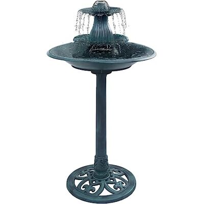 vidaXL Vogelbad mit Springbrunnen Vogeltränke Wasserschale Vogel Tränke Bad Gartenbrunnen Gartendeko Zierbrunnen Brunnen Grün 50x91cm Kunststoff vidaXL Vogelbad mit Springbrunnen Vogeltränke Wasserschale Vogel Tränke Bad Gartenbrunnen Gartendeko Zierbrunnen Brunnen Grün 50x91cm Kunststoff