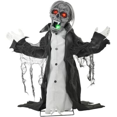 HOMCOM Halloween Deko Skelett Outdoor 75cm Animiert Hängend mit Sound Leuchtende Augen, Halloween Skelett, Horror Skelett, Halloweendeko, Halloween-Dekoration für Tür, Garten, Party, Hof HOMCOM Halloween Deko Skelett Outdoor 75cm Animiert Hängend mit Sound Leuchtende Augen, Halloween Skelett, Horror Skelett, Halloweendeko, Halloween-Dekoration für Tür, Garten, Party, Hof