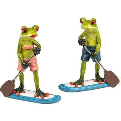 formano 2er Set Dekofigur Frösche beim Stand Up Paddling je 16x14 cm Handbemalte Dekofiguren aus Polyresin glänzend Lustige Wohndeko Serie Froschhausen formano 2er Set Dekofigur Frösche beim Stand Up Paddling je 16x14 cm Handbemalte Dekofiguren aus Polyresin glänzend Lustige Wohndeko Serie Froschhausen